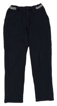 Tmavomodré teplákové kalhoty s pruhy Zara 