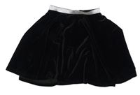 Černá sametová kolová sukně se stříbrným pasem Yd.