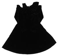 Černé sametové šaty s volánky C&A