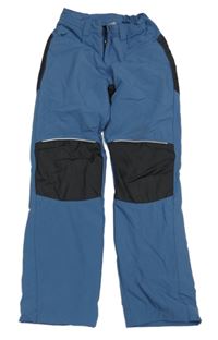 Modro-černé funkční šusťákové podšité kalhoty Crane