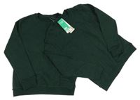 Nové - 2x - Tmavozelená mikina George 