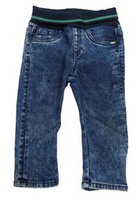 Tmavomodré rifle s gumovým pasem 