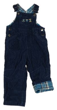 Tmavomodré manšestrové laclové kalhoty Papagino