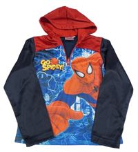 Tmavomodro-červená sportovní mikina se Spider-manem a kapucí Marvel 
