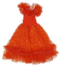 Nové - Červené síťovano/žabičkové šaty 