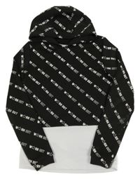 Černo-bílá sportovní mikina s nápisy a všitým topem Ergeenomix 