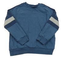 Tmavomodrá mikina s proužky Next