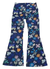 Tmavomodré žebrované flare legíny M&S