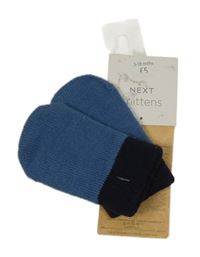 Nové - Modro-tmavomodré pletené rukavice Next