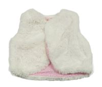 Bílá kožešinová podšitá vesta Liegelind