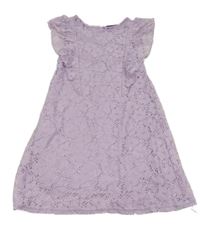 Levandulové krajkové šaty s volánky Infinity