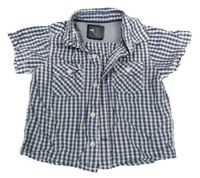 Tmavomodro-bílá kostkovaná košile H&M