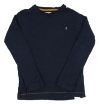 Tmavomodré vzorované triko s výšivkou Fat Face