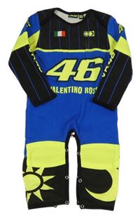 Černo-modro-limetkový overal s číslem 