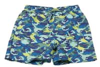 Modro-mátové army plážové kraťasy se žraloky Mountain Warehouse