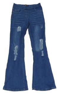 Modré flare džegíny s prošoupáním A2Z