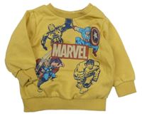 Žlutá mikina s hrdiny Marvel 