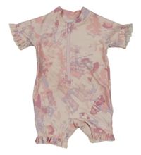 Světlerůžový kraťasový UV overal Next