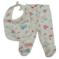 2set - Bílé polodupky + bryndák se zvířátky 
