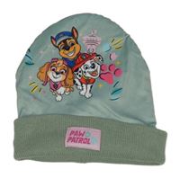 Zelenošedá sametovo/pletená čepice s Paw Patrol Nickelodeon