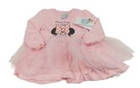 Světlerůžové teplákovo/tylové šaty s Minnie Disney