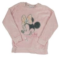 Světlerůžová plyšová mikina s Míinnie s flitry Disney