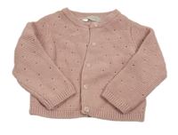 Pudrový perforovaný propínací svetr John Lewis