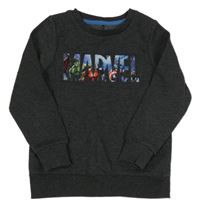 Černošedá melírovaná mikina s logem s Avengers George