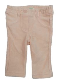 Světlebroskvové žebrované sametové tregíny Benetton