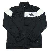 Černo-bílá propínací sportovní mikina Adidas