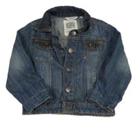 Tmavomodrá riflová bunda s límečkem 