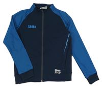 Tmavomodro-modrá thermo propínací mikina s logem Skita