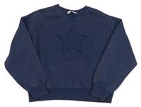 Tmavomodrá crop mikina s hvězdou H&M