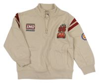 Světlebéžová mikina s Cars a pruhy M&S