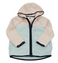 Světlemodro/růžová fleecová propínací mikina s kapucí KIDS