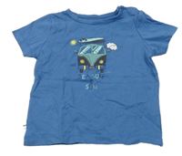 Modré tričko s autobusem 