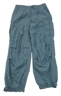 Modrošedé cargo cuff plátěné kalhoty PRIMARK