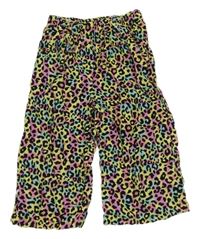 Barevno-černé vzorované lehké crop kalhoty Kiki&Koko