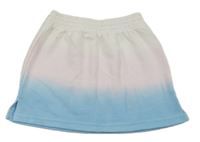 Bílo-světlerůžovo-modrá tepláková sukně alive