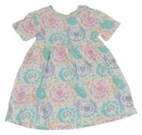 Bílo-barevné batikované šaty se srdíčky St. Bernard