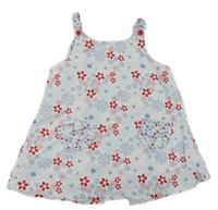 Bílé květované plátěné letní šaty H&M