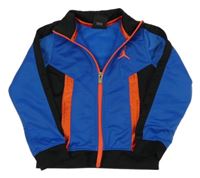 Modro-černo-oranžová propínací sportovní mikina s logem Nike Jordan