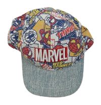 Modro-bílá melírovaná kšiltovka se Spider-many a logem MARVEL