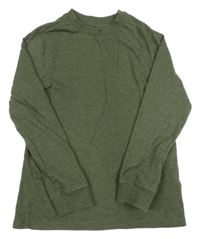 Tmavokhaki melírované triko M&S