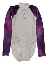 Smetanovo-purpurové sametovo/elastické cvičební body s pecičkami 