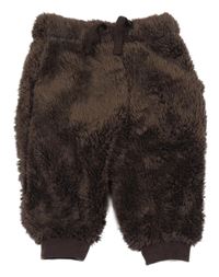 Tmavohnědé chlupaté kalhoty s kapsou so cute