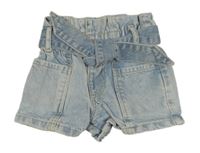 Modro-bílé plísňové paper bag riflové kraťasy s páskem Denim Co.