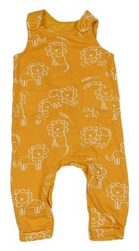 Hořčicové laclové tepláky se lvíčky Matalan