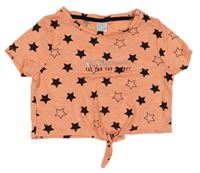 Oranžové crop tričko s hvězdičkami C&A