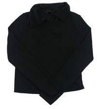 Černé žebrované polo crop triko New Look